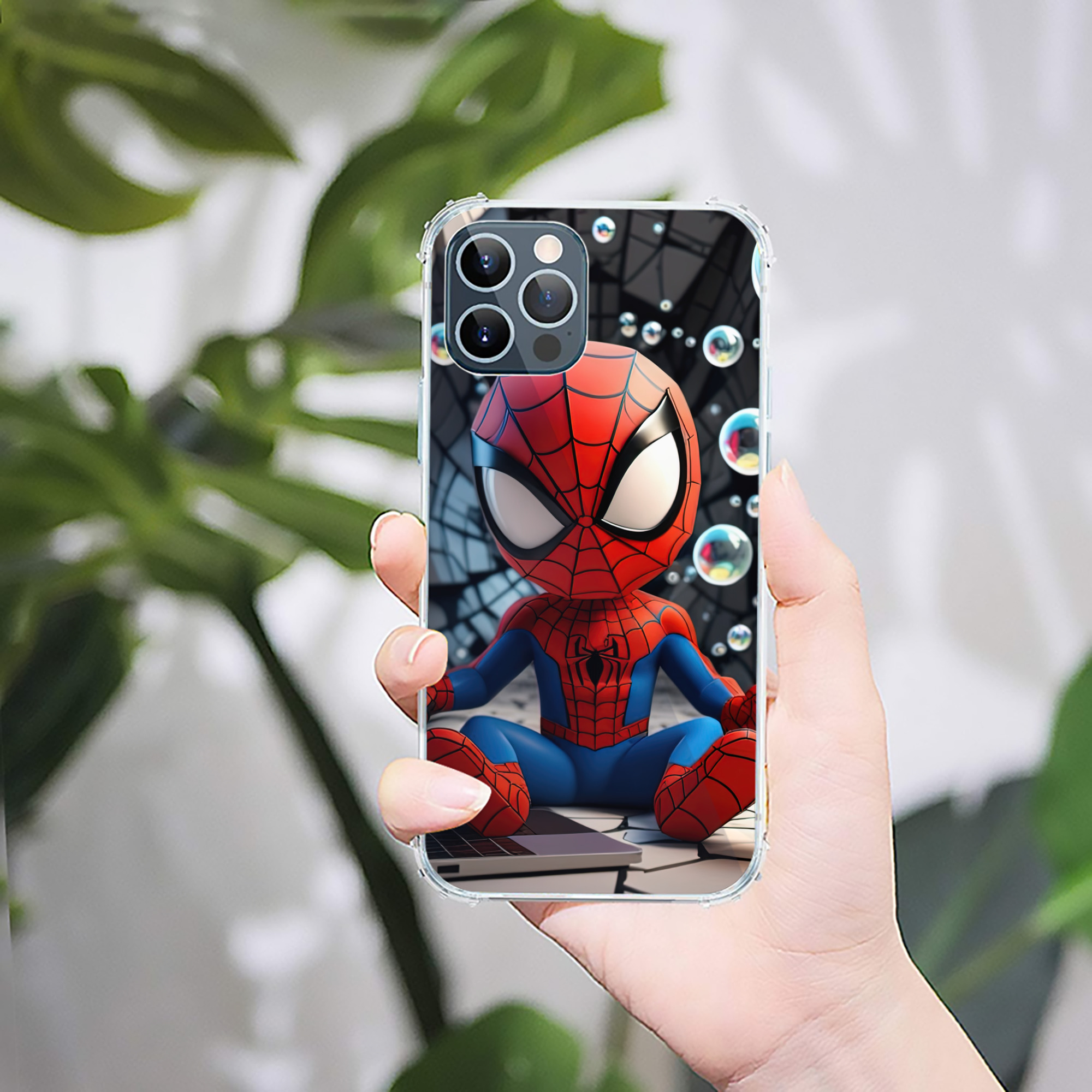 （画像用） Spider Man スパイダーマン 【iPhone 12シリーズ対応】透明スマホケース（クリアソフトケース）